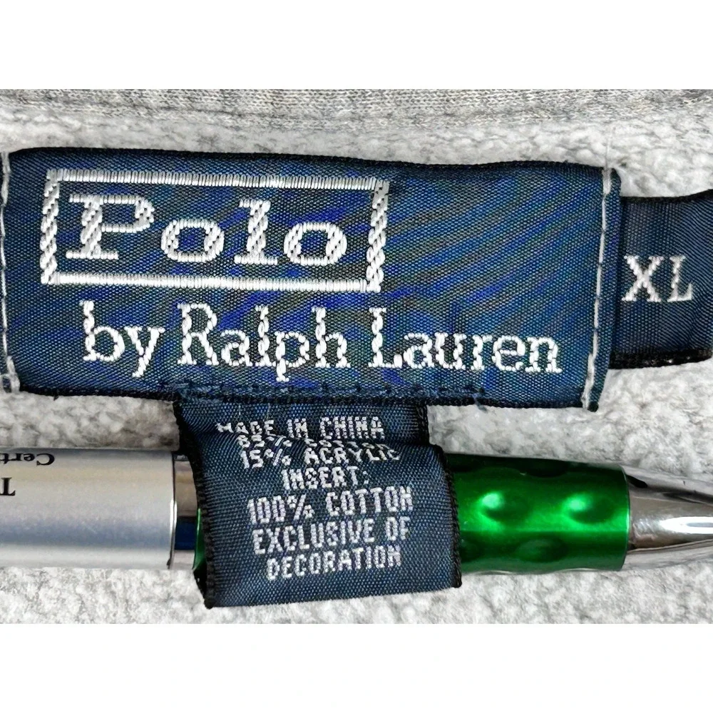 Polo Ralph Lauren Jacket Men's XL Grey Performance Full Zip Track Stripe Pony